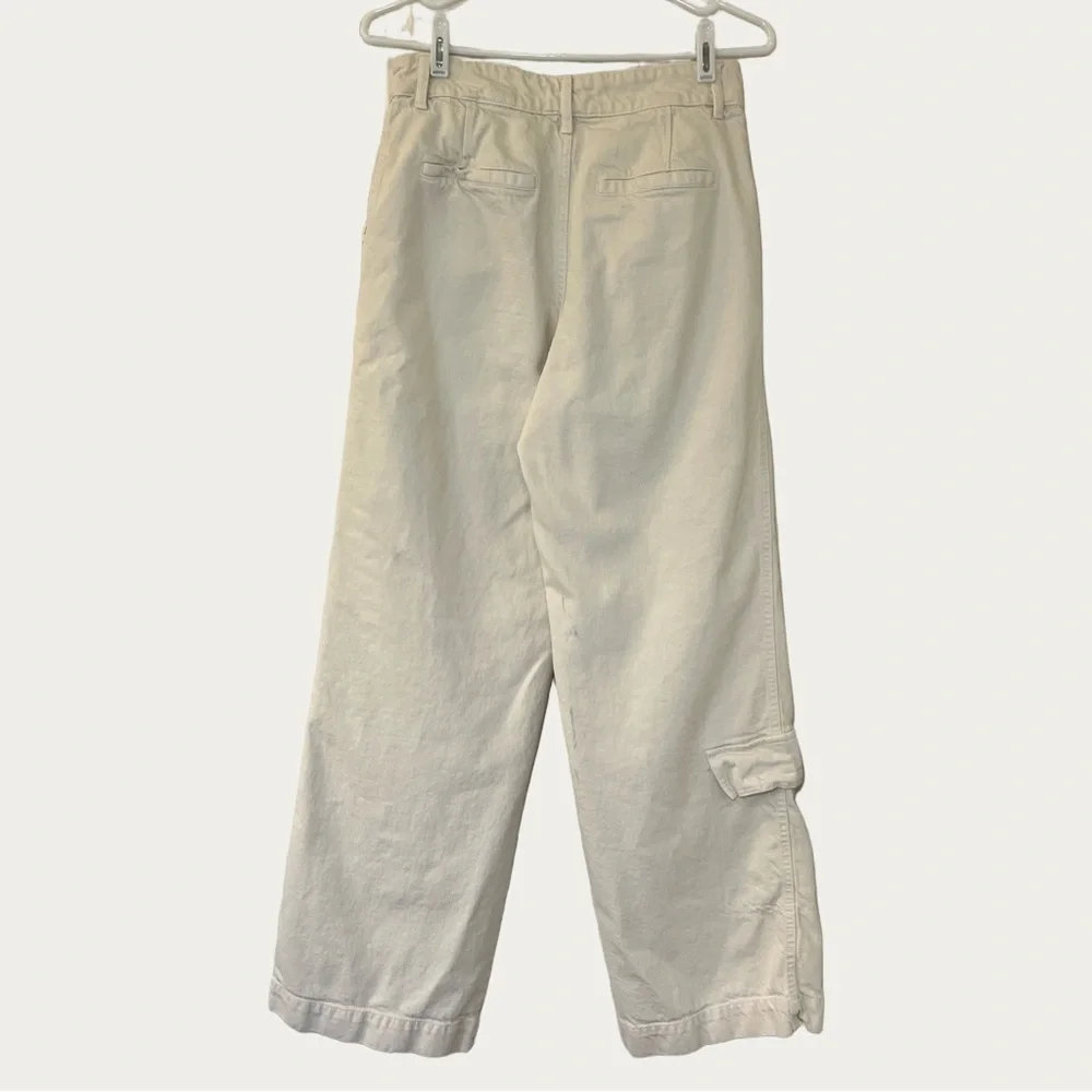 Zara Women’s‎ Ivory Cargo Pants Pockets 90’s Y2K Women’s Size XS - Picture 2 of 16